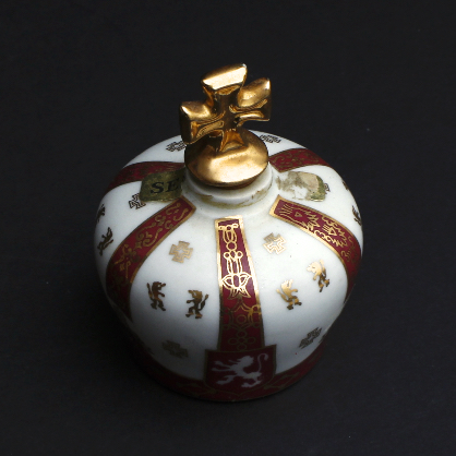 Vintage Porcelain of Limoges "King Crown" Sempe Armagnac Bottle