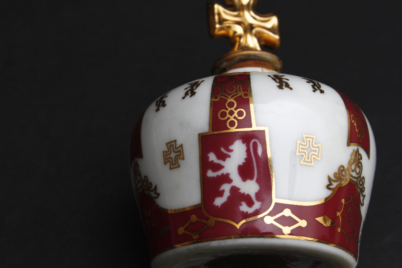 Vintage Porcelain of Limoges "King Crown" Sempe Armagnac Bottle