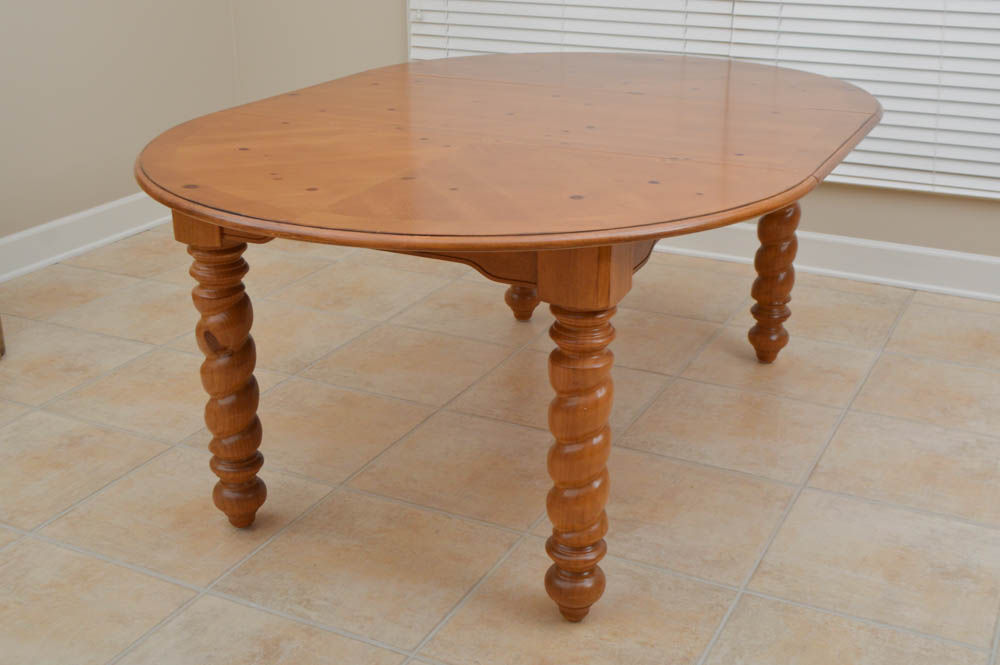 Broyhill Pine Dining Table and Six Chairs
