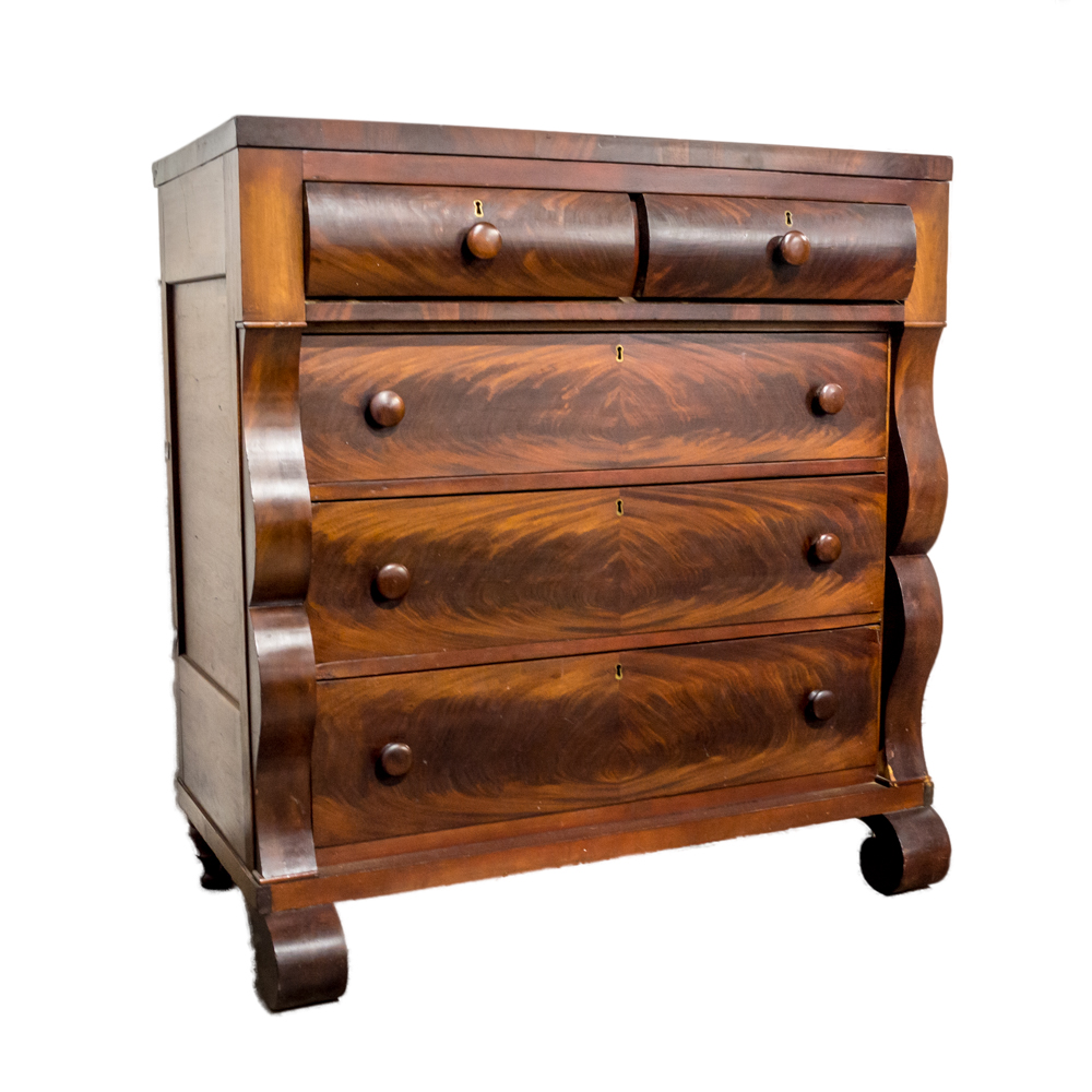 Mid 19th Century Empire Five-Drawer Chest