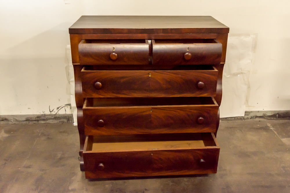 Mid 19th Century Empire Five-Drawer Chest