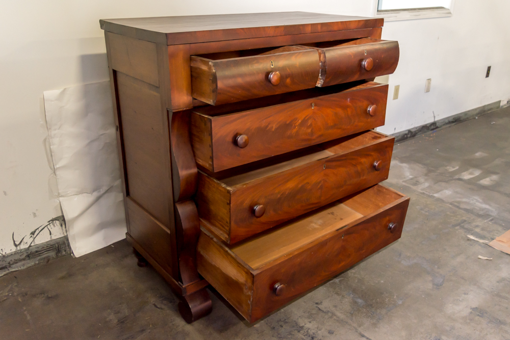 Mid 19th Century Empire Five-Drawer Chest