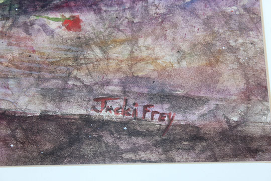 Signed Watercolor Painting by Indiana Artist, Jackie Frey