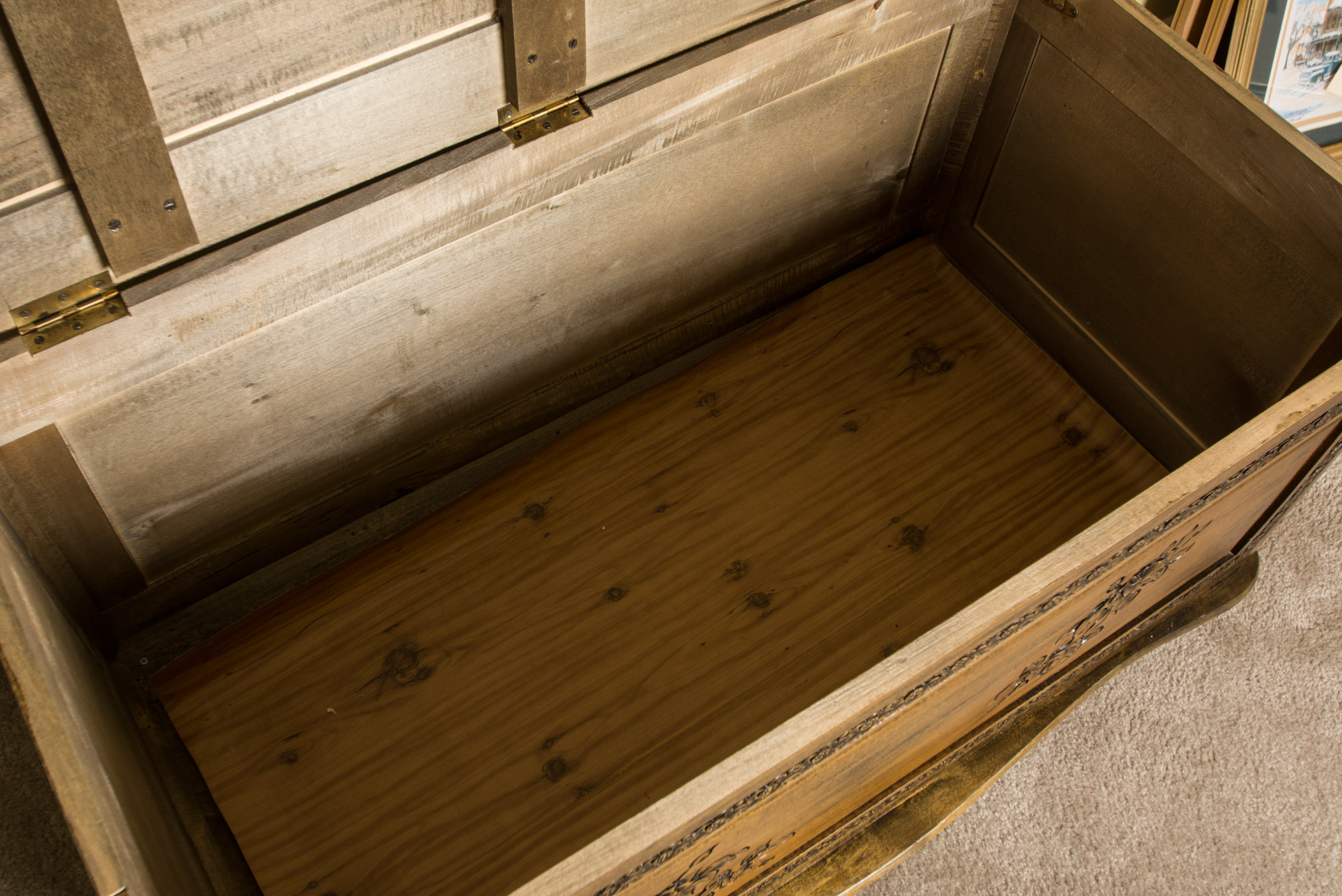 Carved Oak Hope Chest