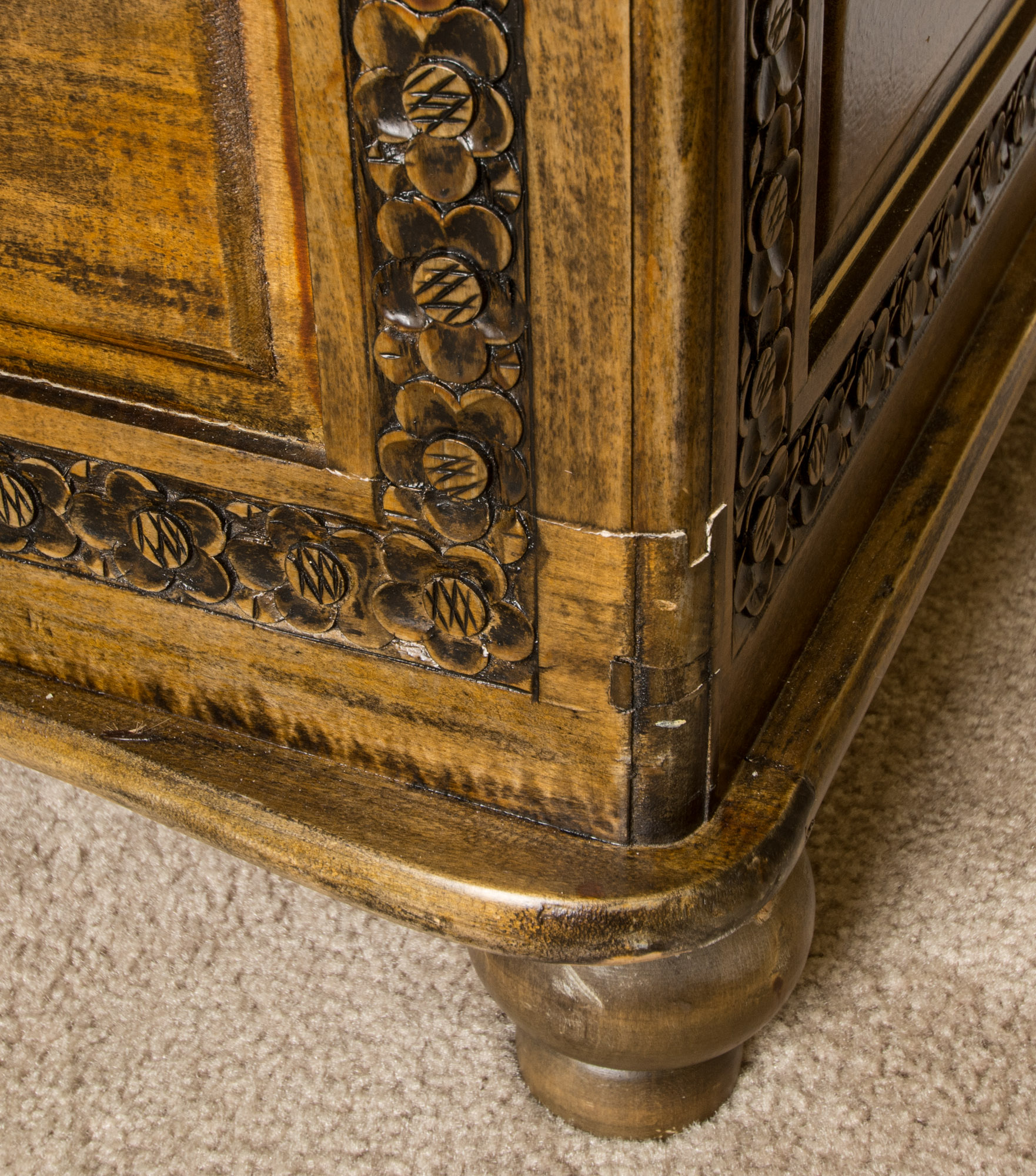 Carved Oak Hope Chest