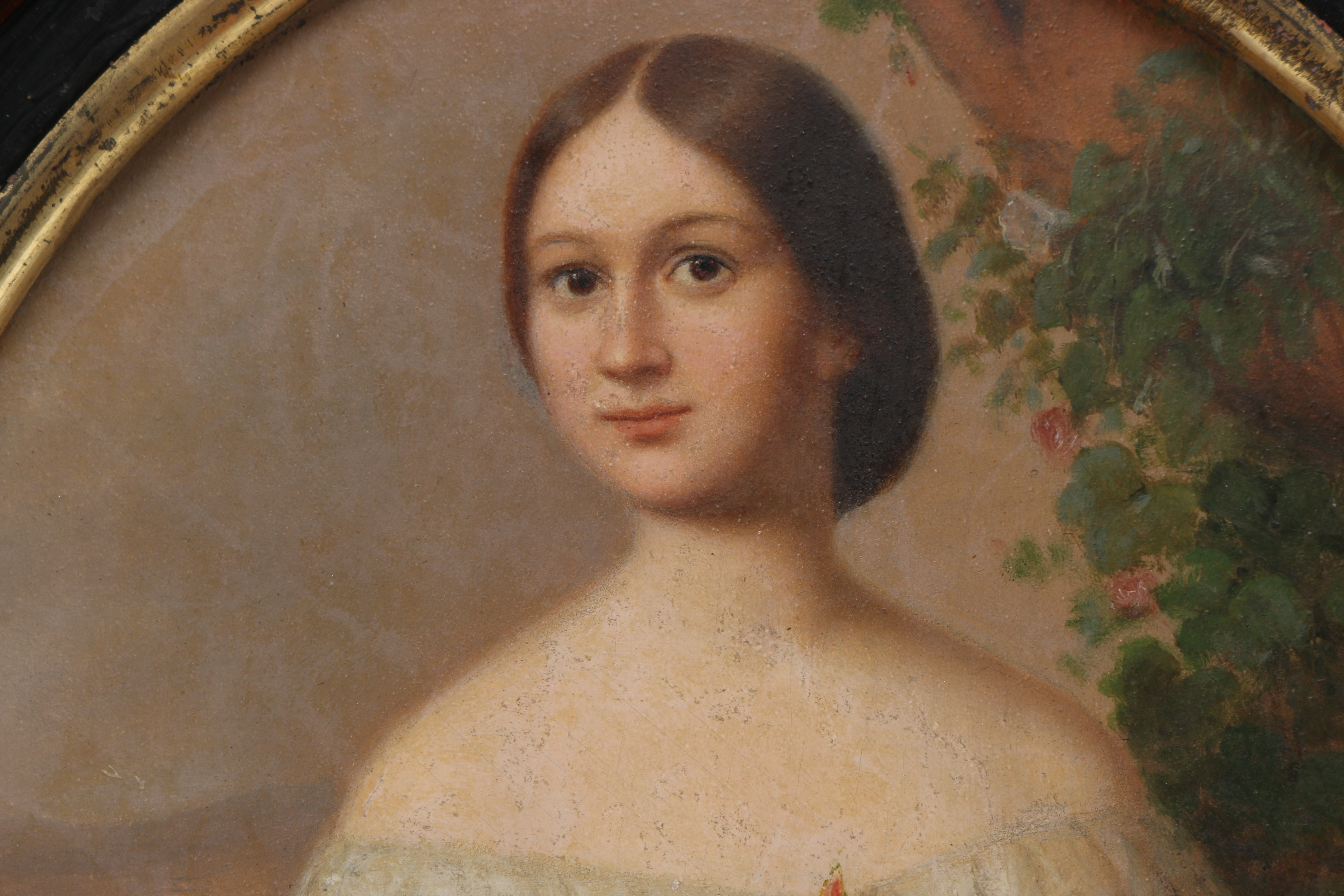 Oval Framed Vintage Oil Painting