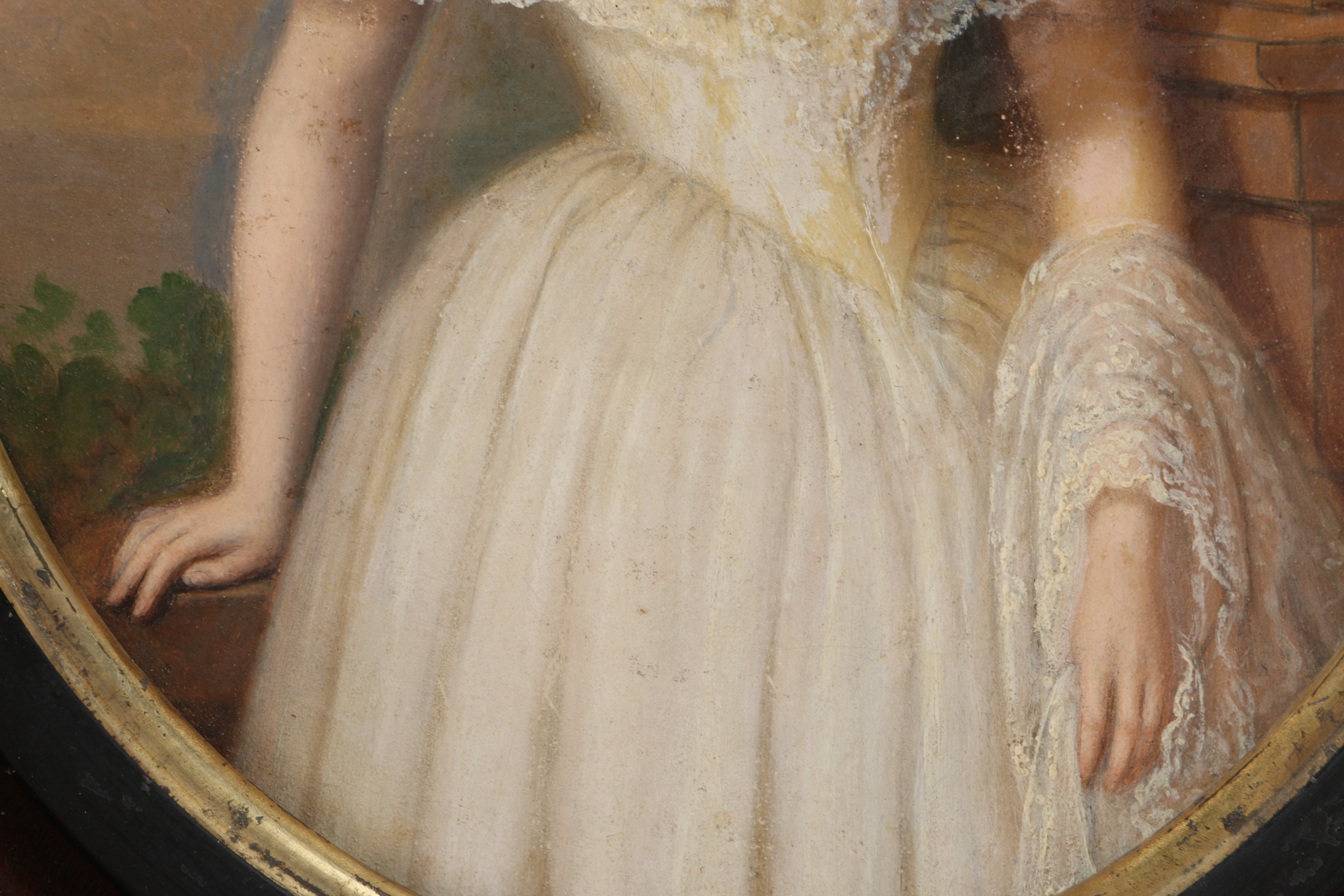 Oval Framed Vintage Oil Painting