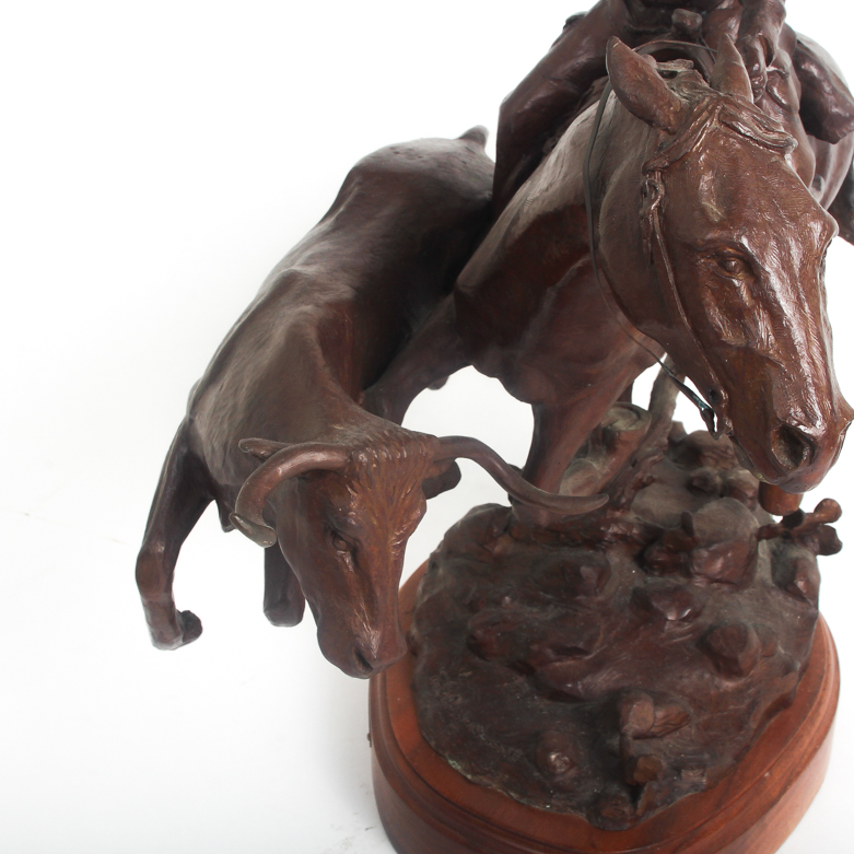 Tom Moss Bronze Sculpture "The Bunch Quitter"