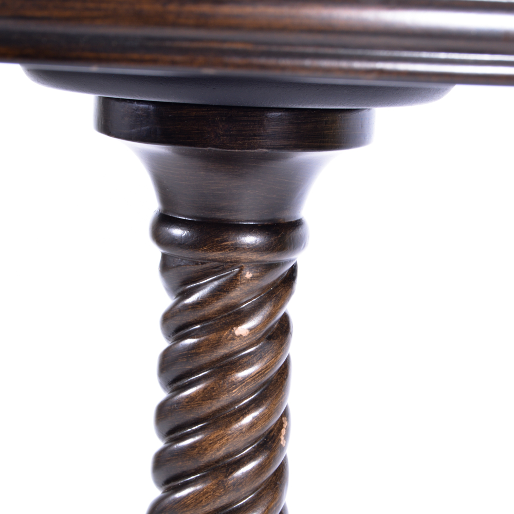 Wooden Inlay Round End Table