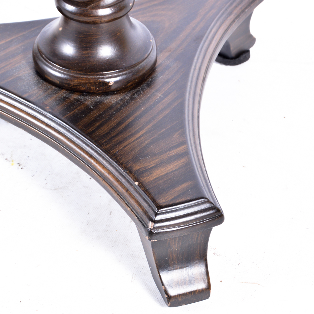 Wooden Inlay Round End Table