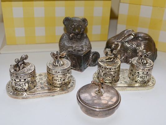 Sterling Silver Boardman Baby Trinket Box, Reed & Barton Music Boxes and Other Boxes
