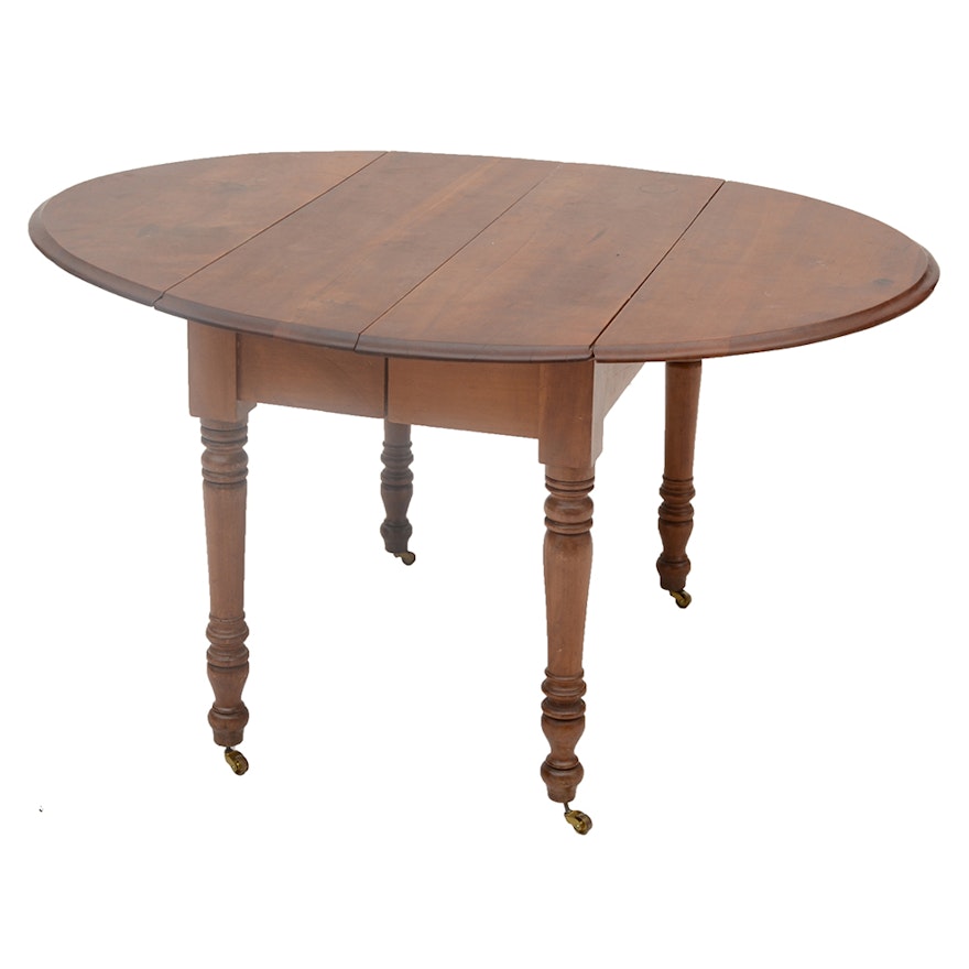 Cherry Drop-Leaf Table and Four Leaves