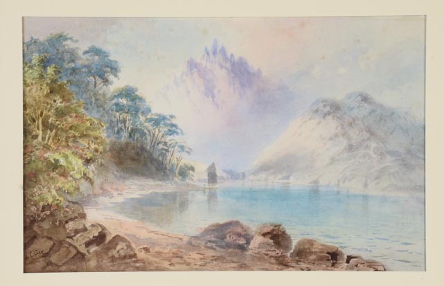 A. C. Cree Signed Watercolor "Lake Wakatipu, New Zealand"