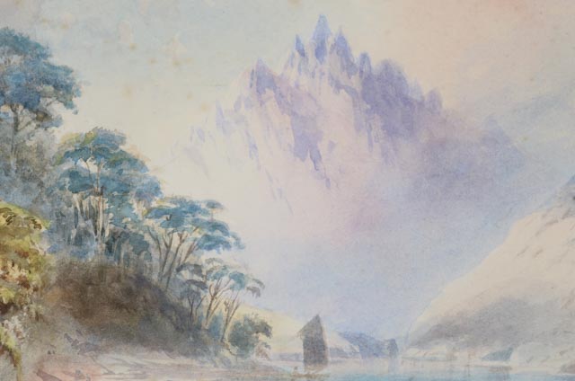 A. C. Cree Signed Watercolor "Lake Wakatipu, New Zealand"