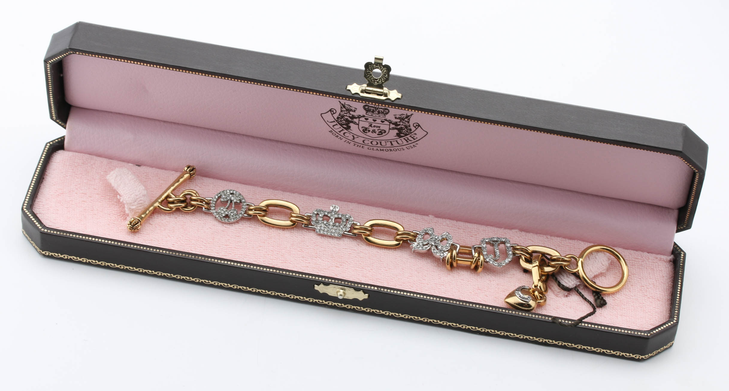 Juicy Couture Mixed Metal Bracelet with Rhinestone Accents