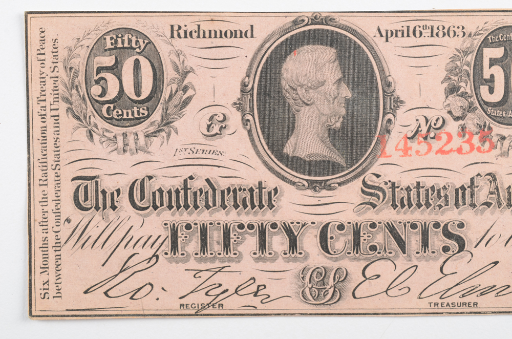 Fifty Cent Note from the Confederate States of America