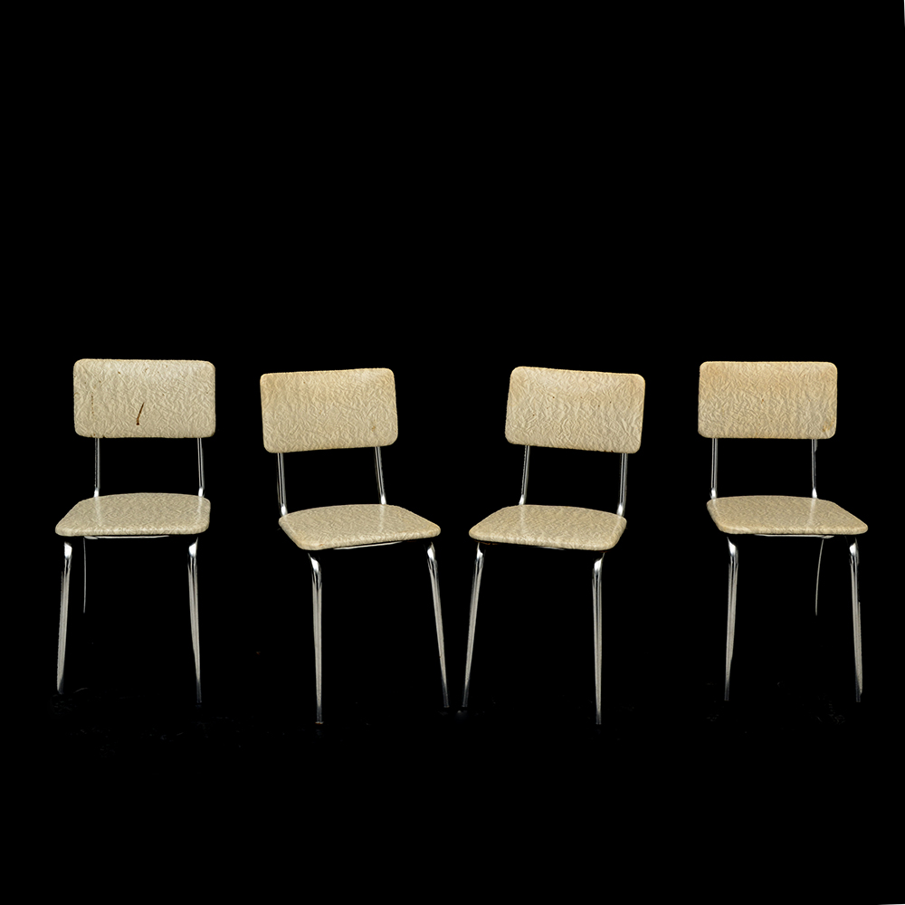 Set of Four Mid Century Chrome Craft Dinette Chairs and Table