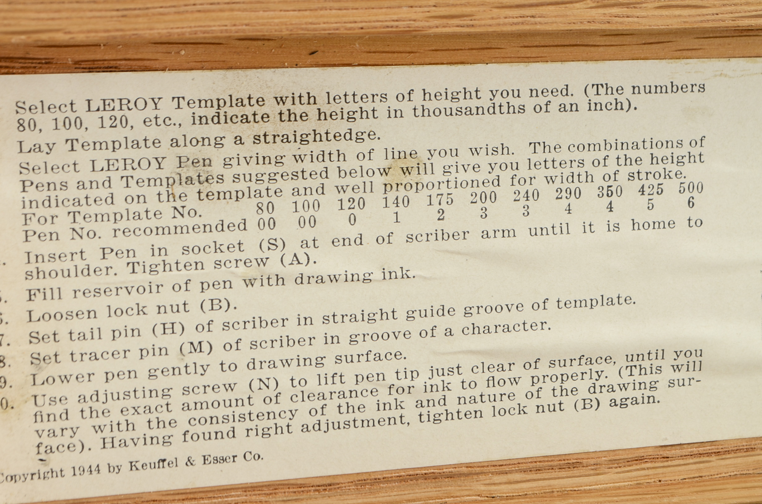 Vintage Keuffel & Esser Leroy Lettering Set