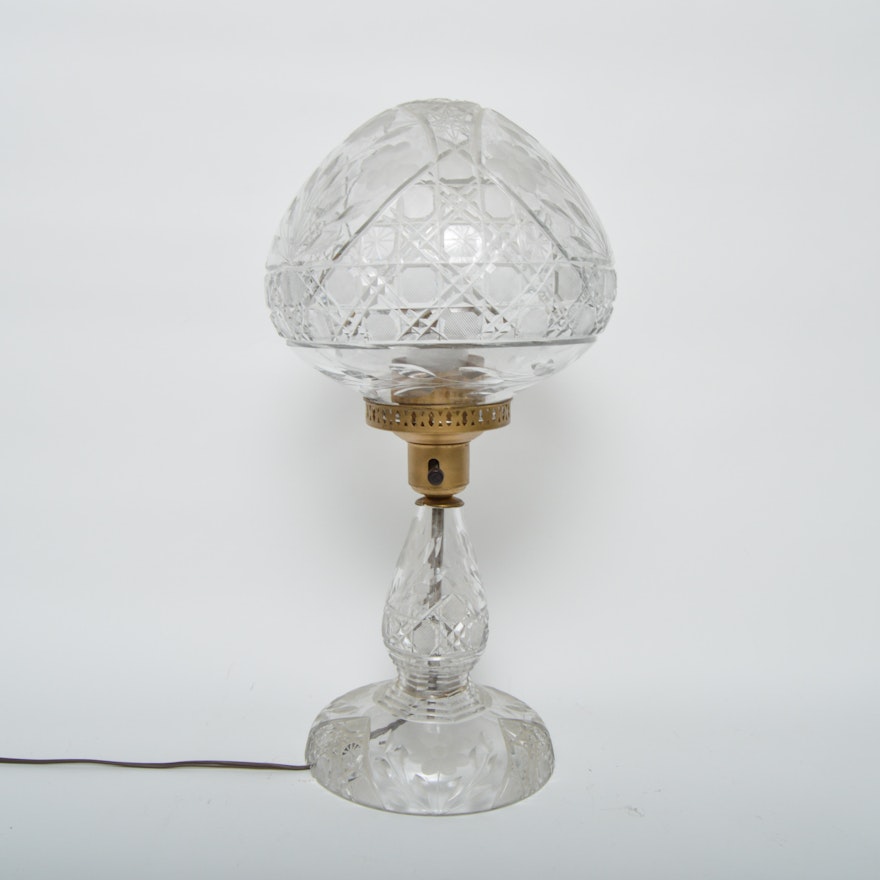 Vintage Cut Crystal Parlor Lamp