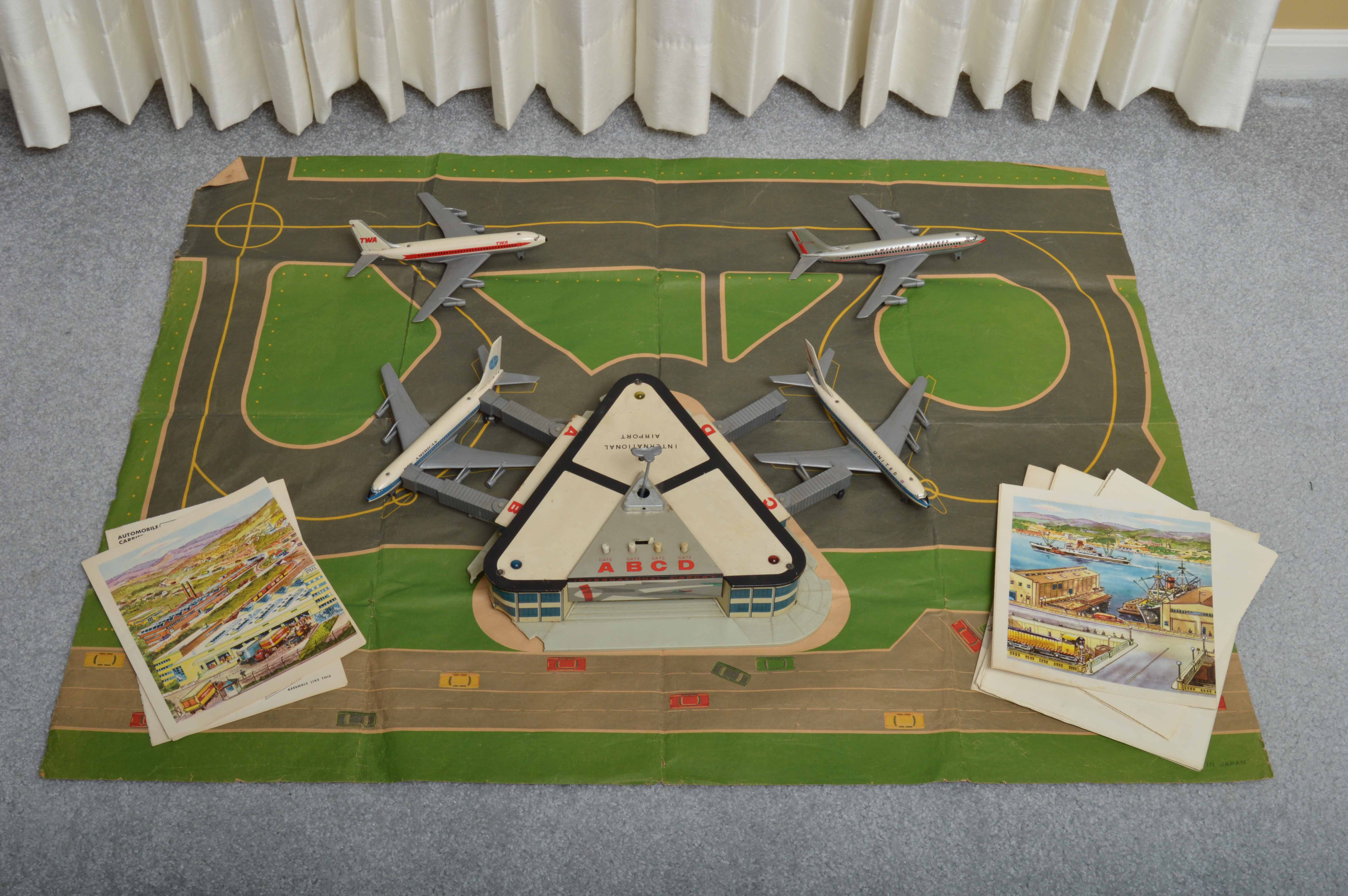 Vintage Toy Airport Terminal and Tarmac