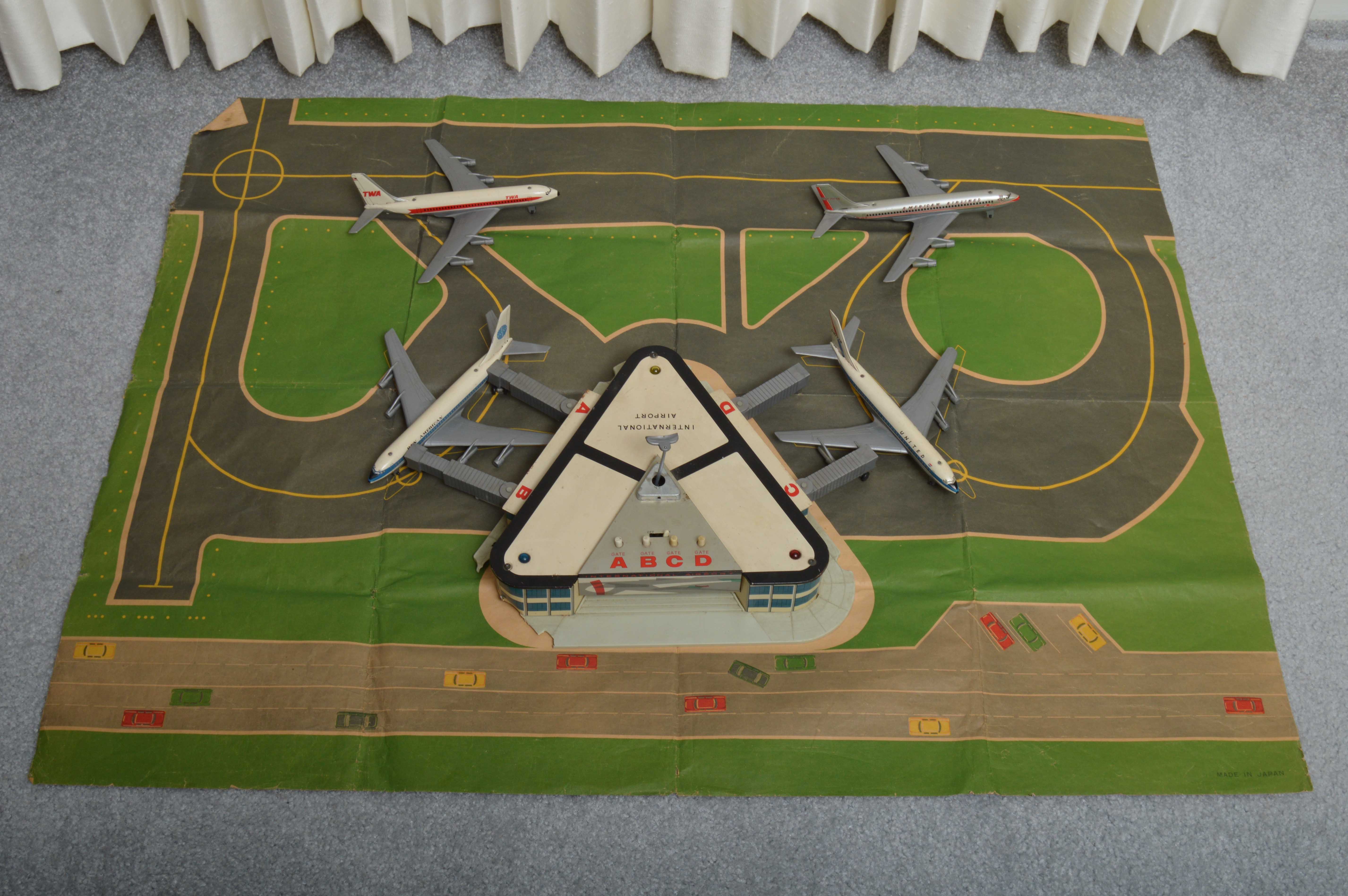 Vintage Toy Airport Terminal and Tarmac