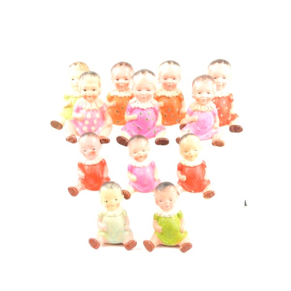 Assortment of Twelve Vintage Porcelain Dolls