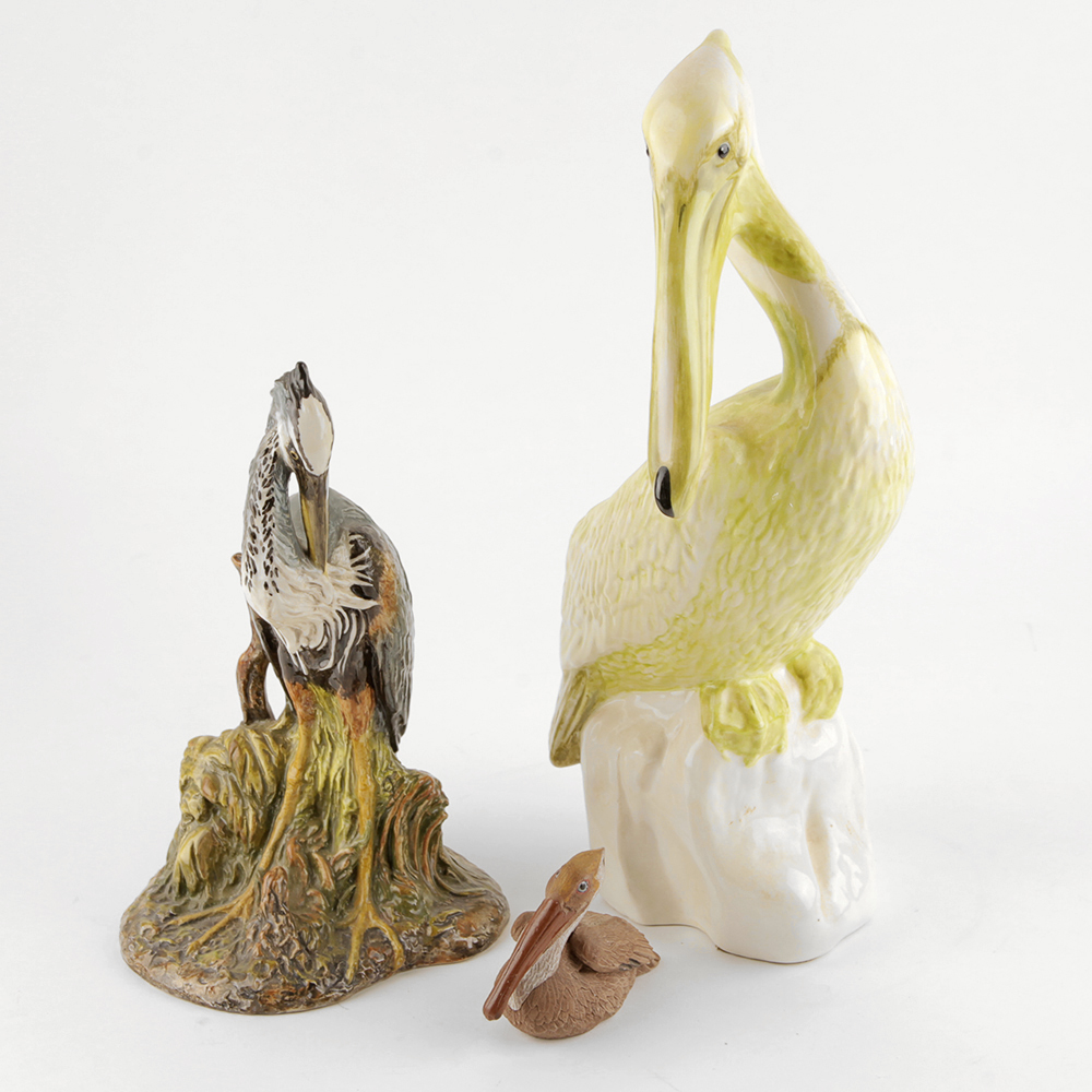 Ceramic Pelican  Statues By Townsend Ceramics
