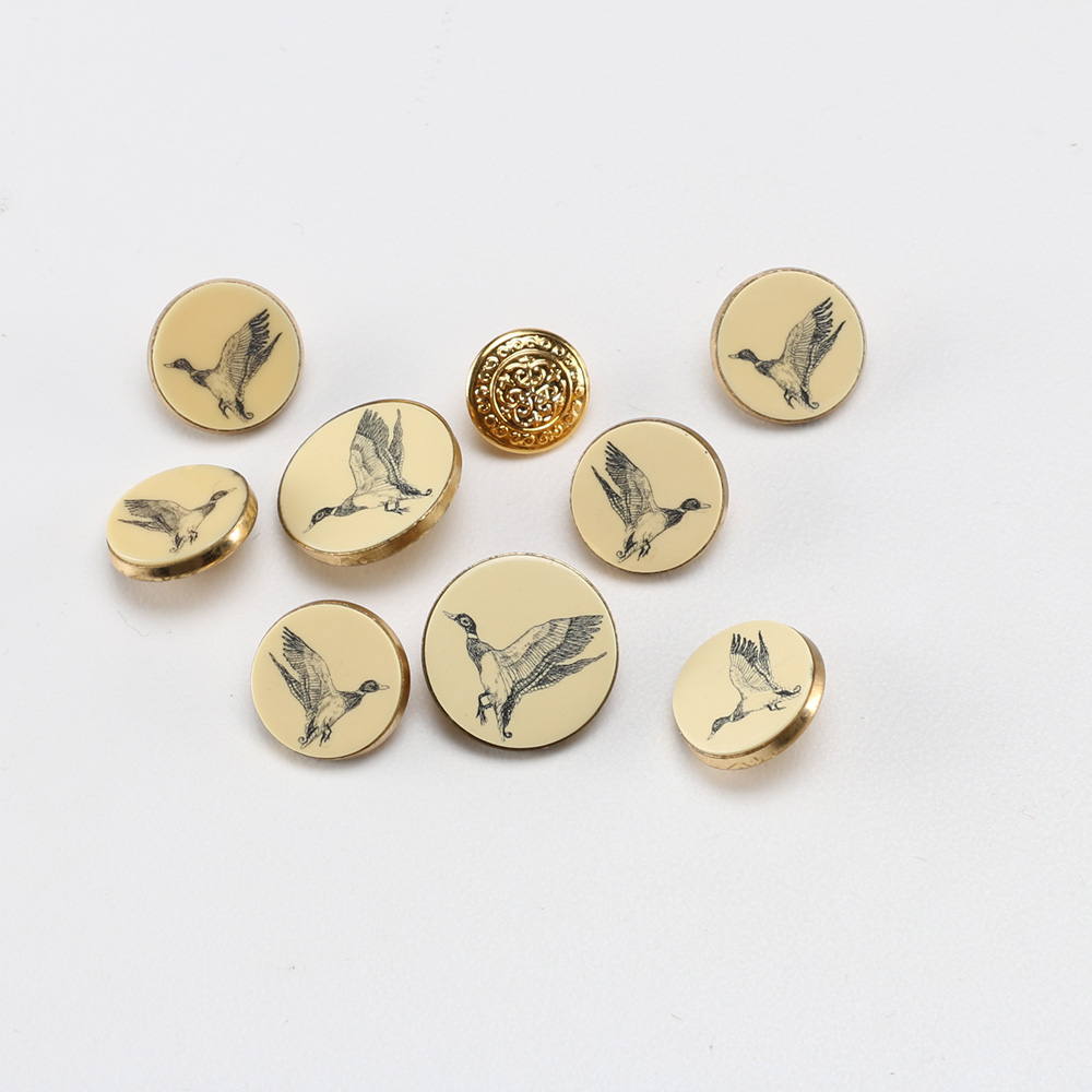 Vintage Duck Illustration Buttons