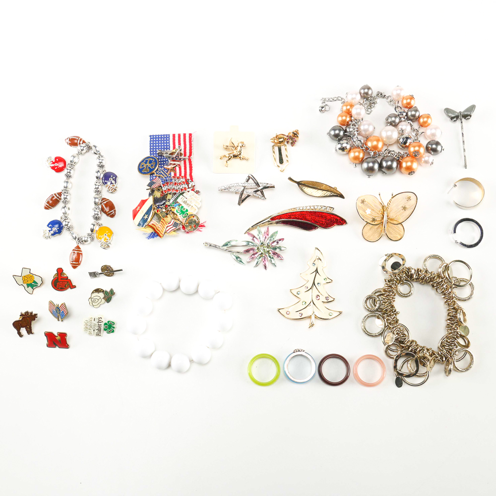 Collection of Costume Jewelry with Carrying Case