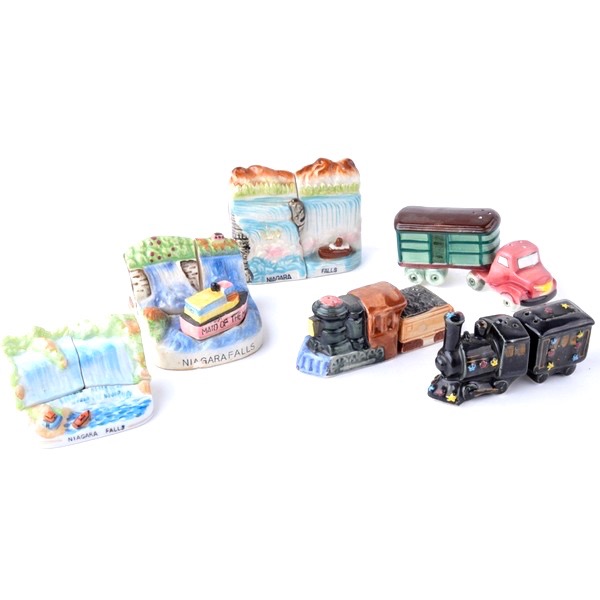 Collection of Vintage Travel Theme Salt and Pepper Shakers