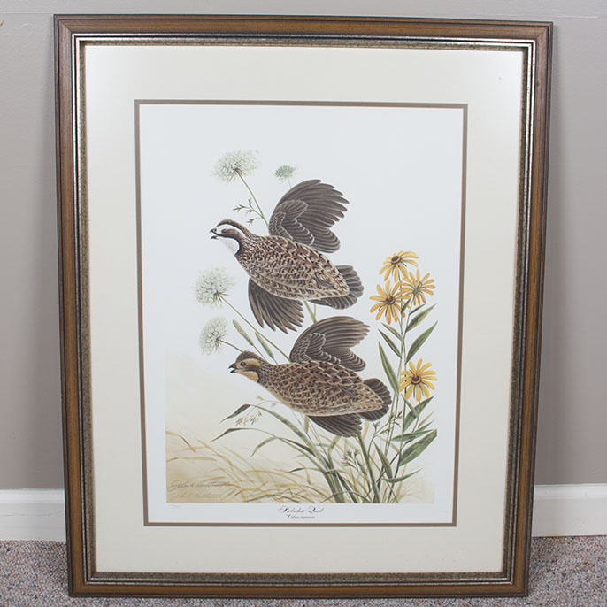 John A. Ruthven Signed Limited Edition Offset Lithograph "Bobwhite Quail"