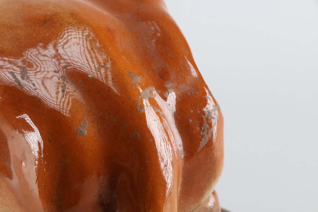 Pair of Antique Bo'ness Pottery Chimney Lions