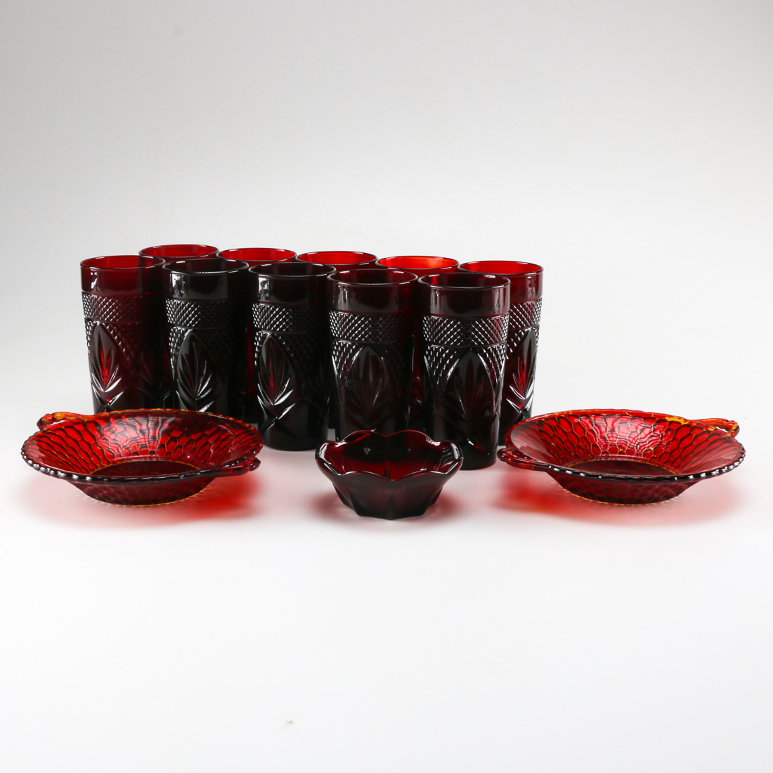 Vintage Luminarc Arcoroc Ruby Red Glassware