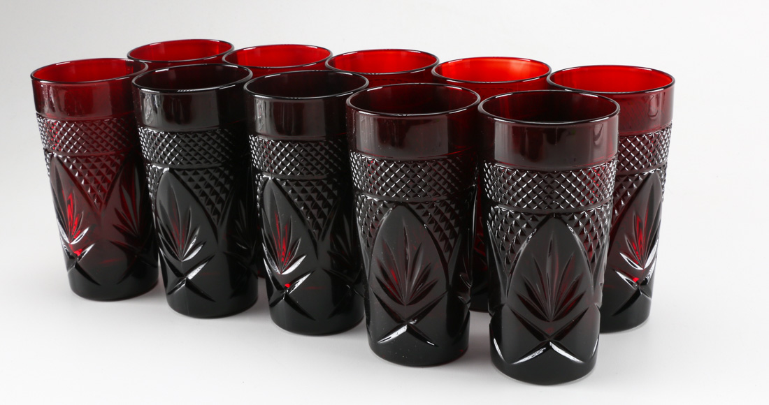 Vintage Luminarc Arcoroc Ruby Red Glassware