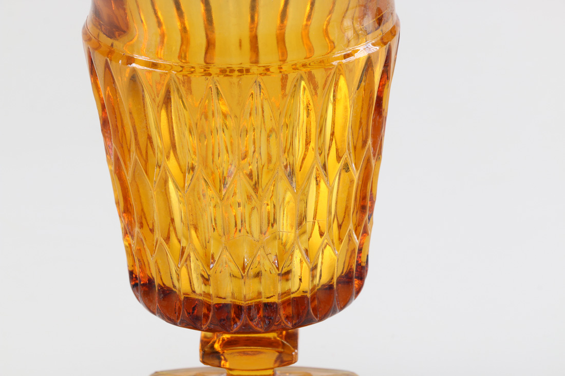 1970s Indiana Glass "Mt. Vernon" Gold Goblets