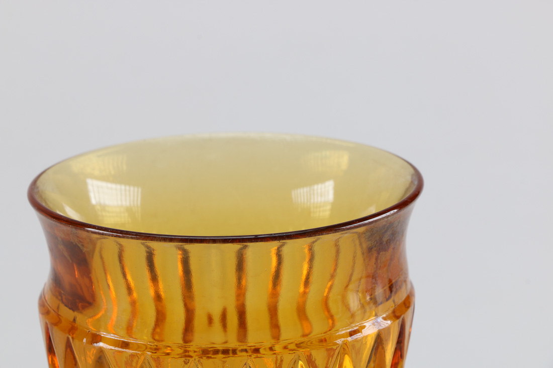 1970s Indiana Glass "Mt. Vernon" Gold Goblets