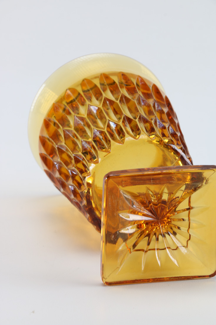 1970s Indiana Glass "Mt. Vernon" Gold Goblets