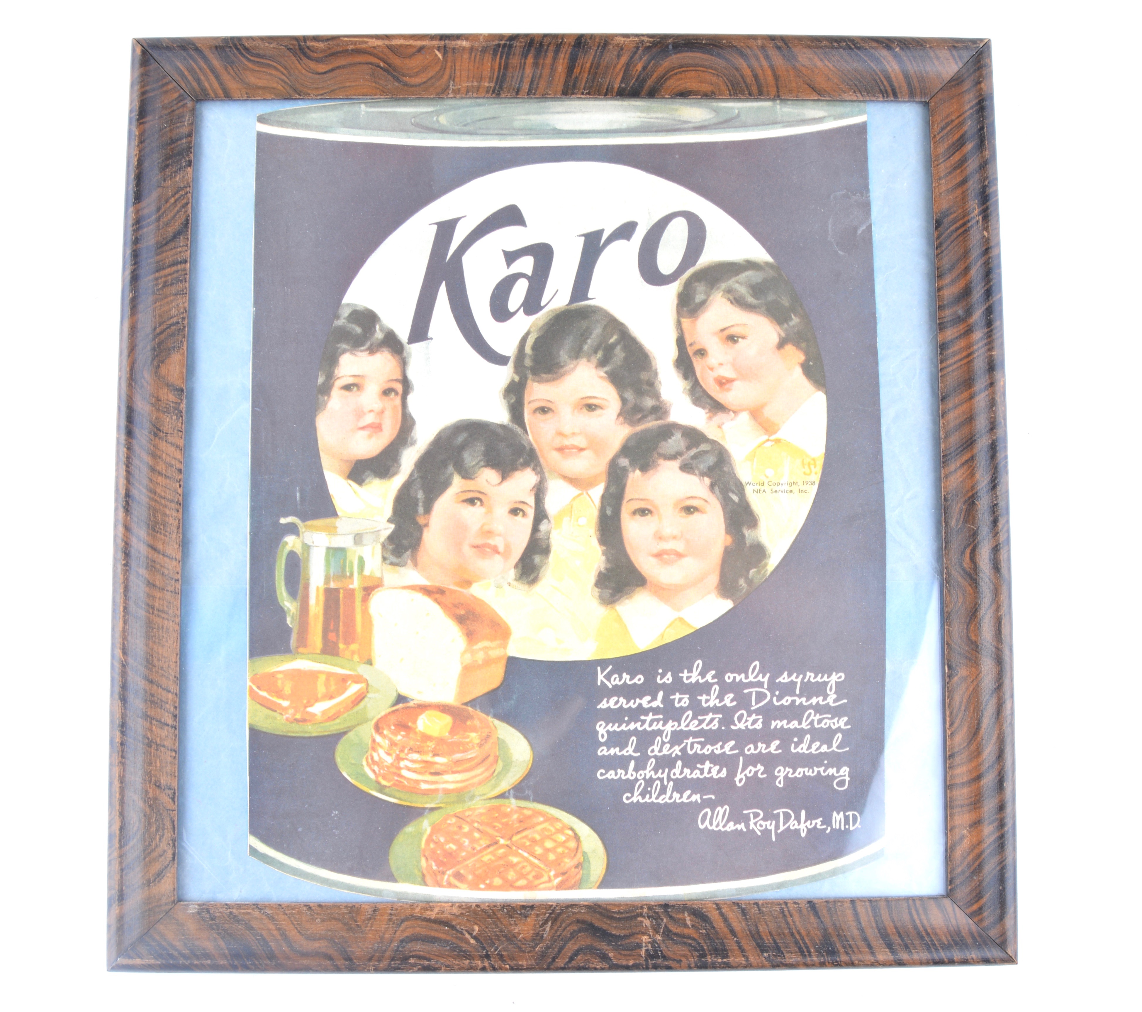 Framed Dionne Quintuplets Advertisments