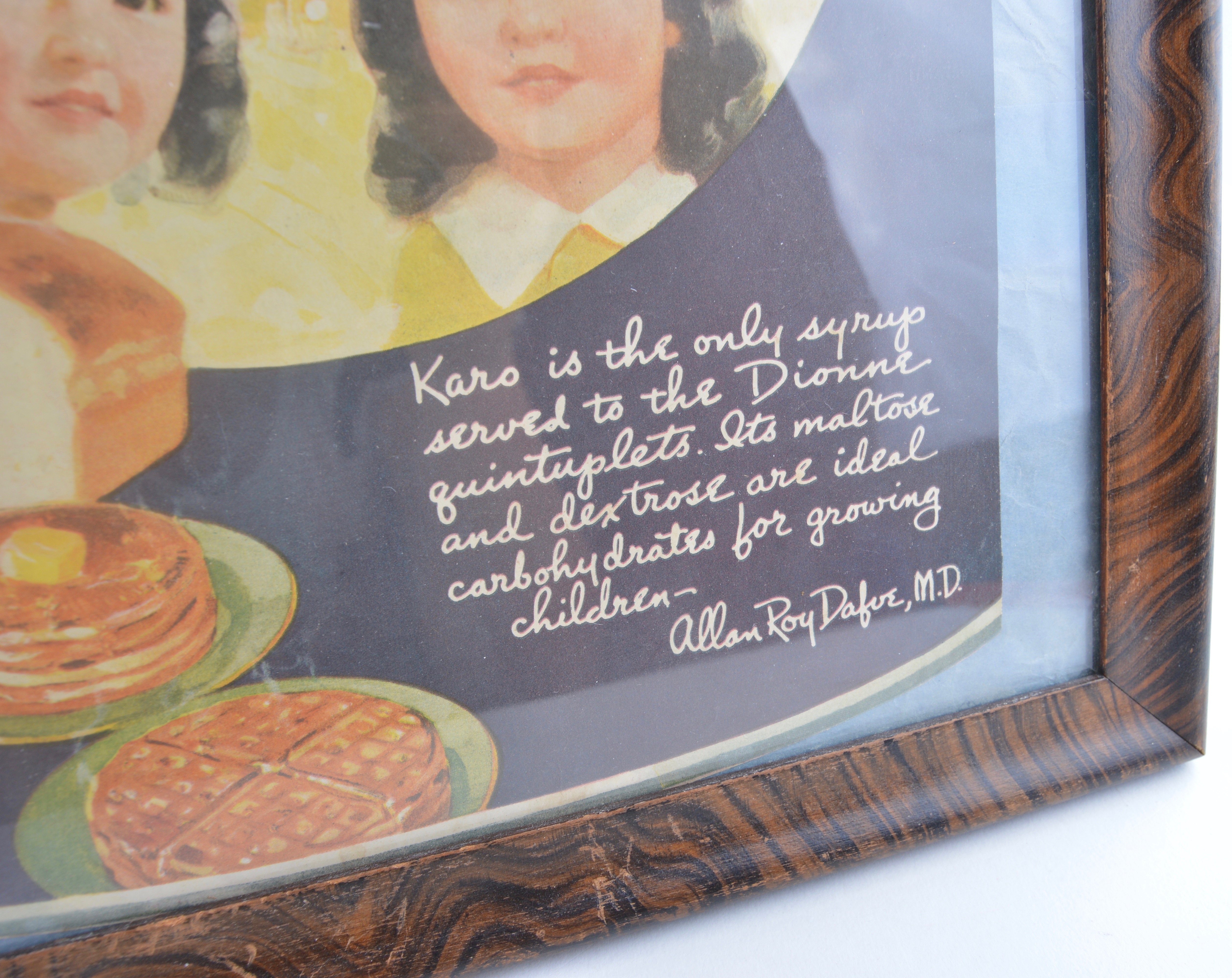 Framed Dionne Quintuplets Advertisments