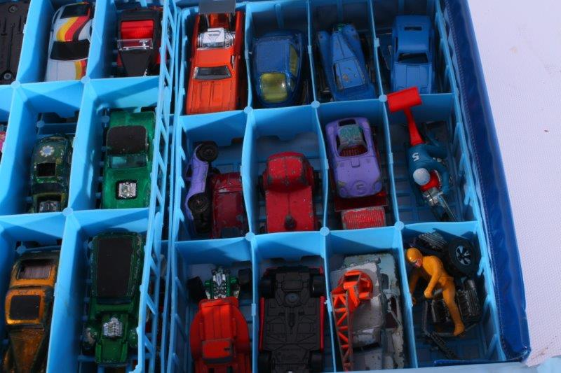 Collection of Vintage Matchbox and Hot Wheels Cars with Case