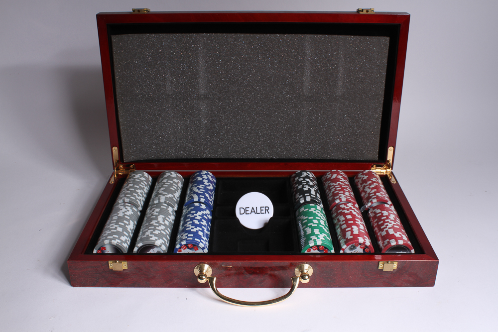 Round Poker Table and Four Matching Chairs