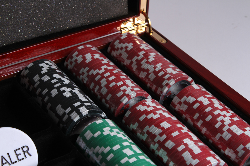 Round Poker Table and Four Matching Chairs