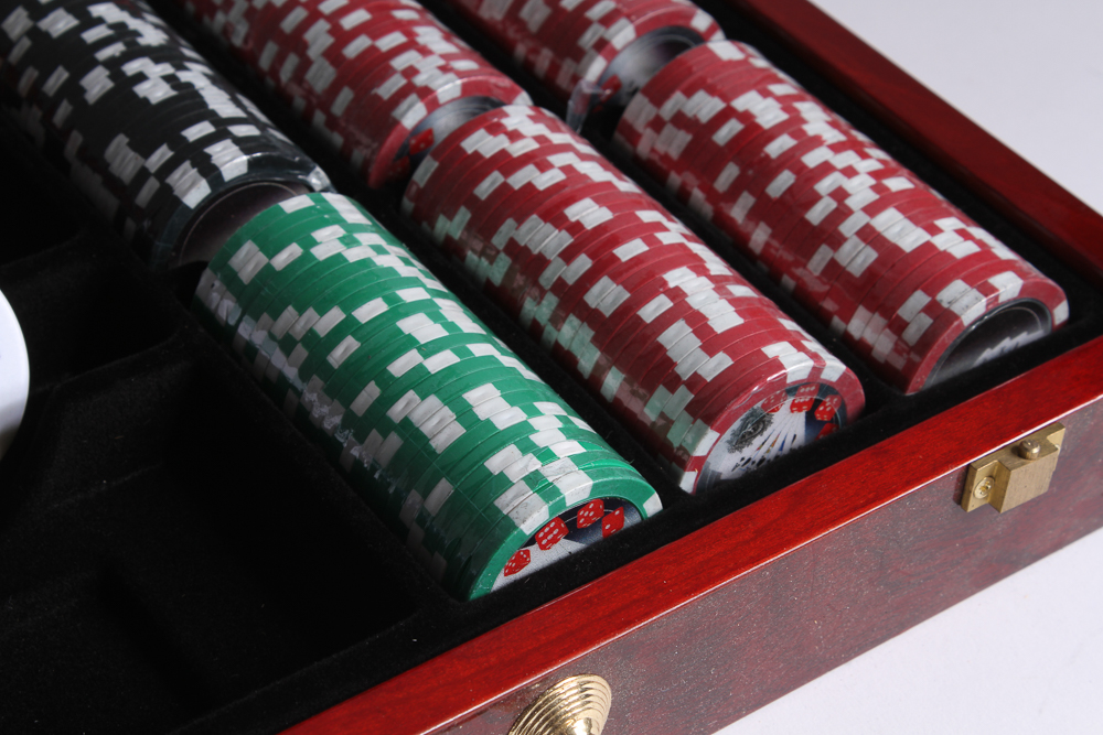 Round Poker Table and Four Matching Chairs