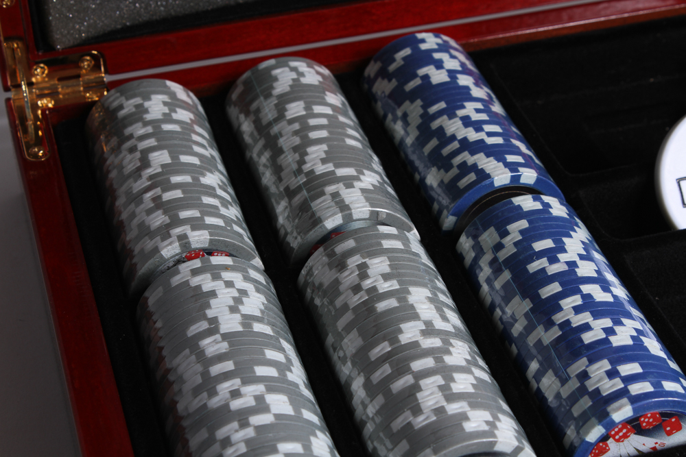 Round Poker Table and Four Matching Chairs