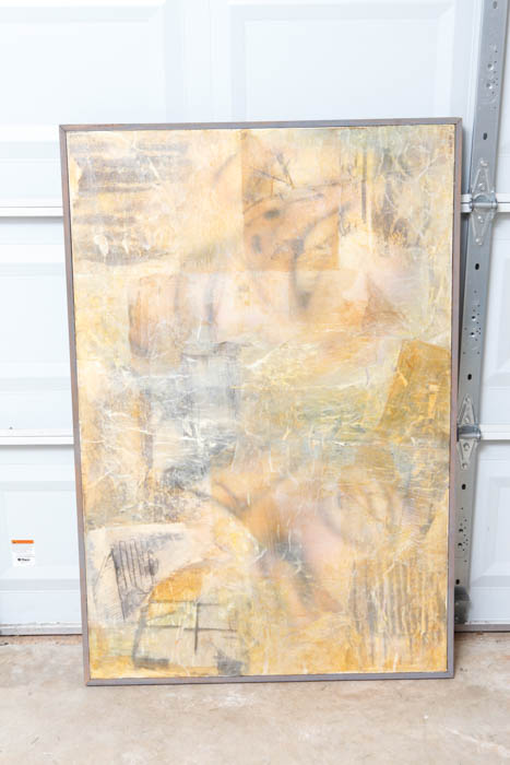 Kim Hine Signed Mixed Media on Canvas "Caught in Time"