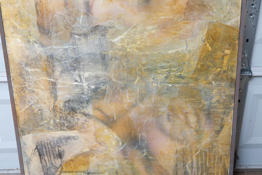 Kim Hine Signed Mixed Media on Canvas "Caught in Time"