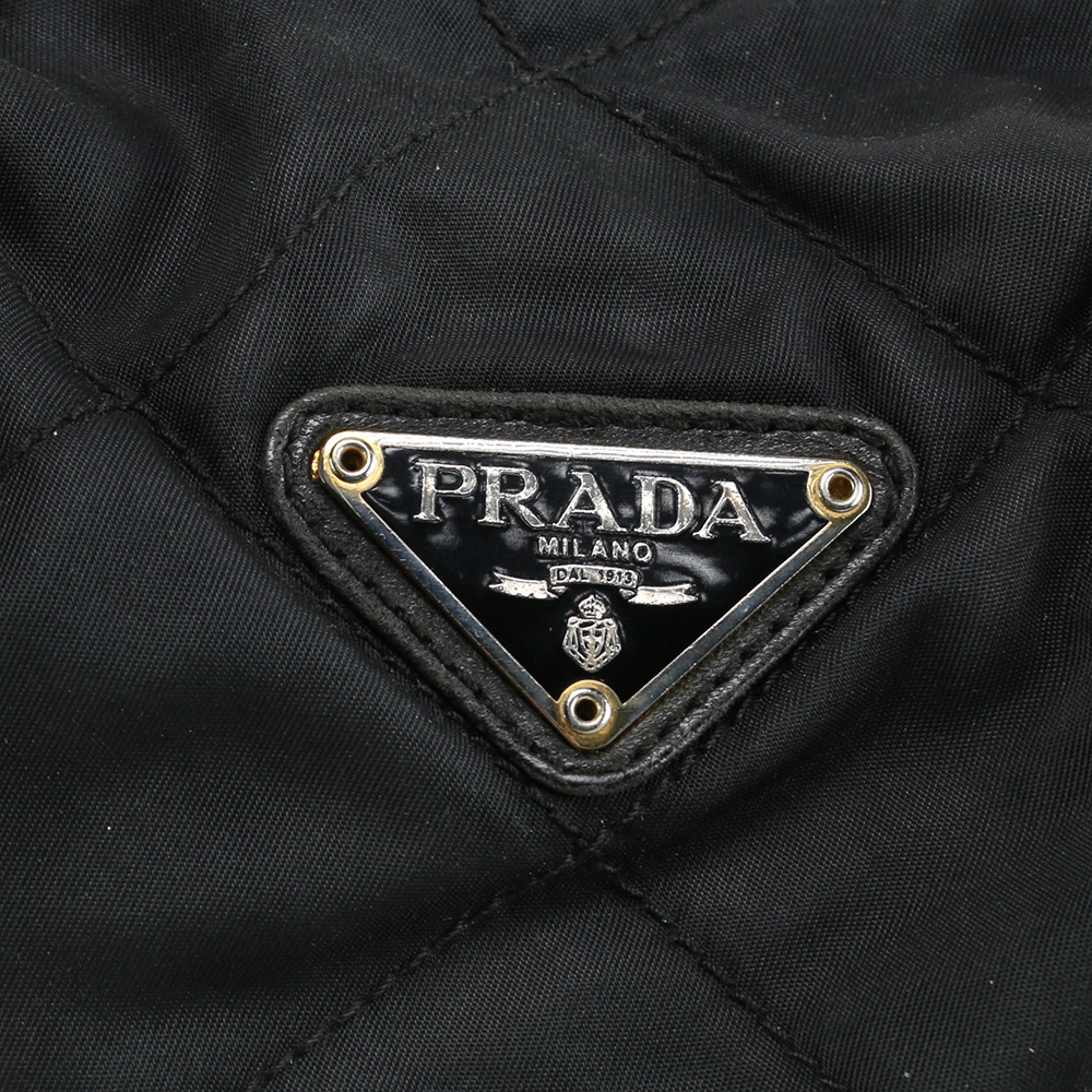 Black Prada Gold Chain Strap Bag