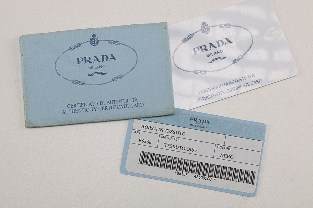 Black Prada Gold Chain Strap Bag