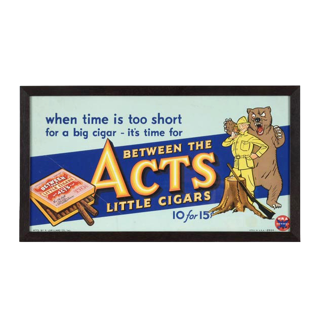 Vintage Original "Between the Acts Little Cigars" Advertisement