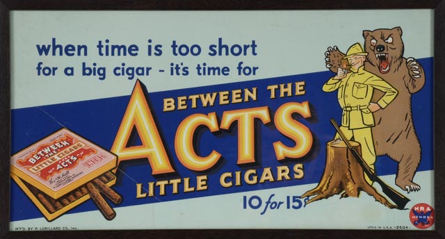 Vintage Original "Between the Acts Little Cigars" Advertisement